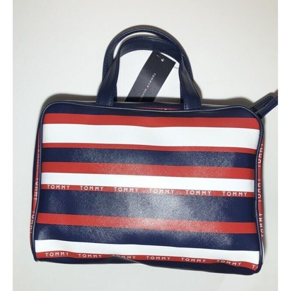 Tommy Hilfiger Cosmetic Makeup Bag- One Size, Navy/Red/White MSRP: $68 NWT - Picture 3 of 5
